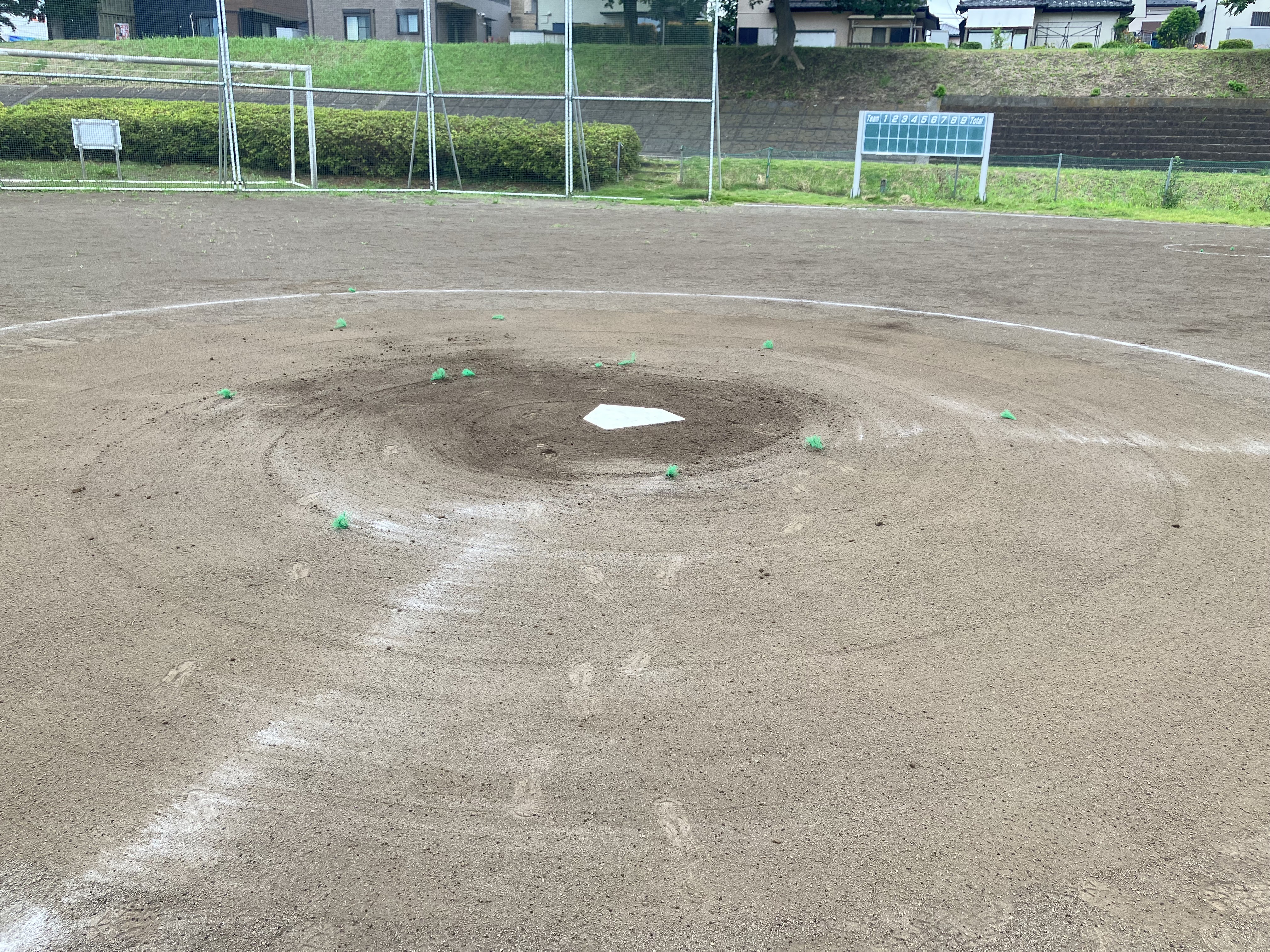 塁ベース交換工事 県立相模三川公園