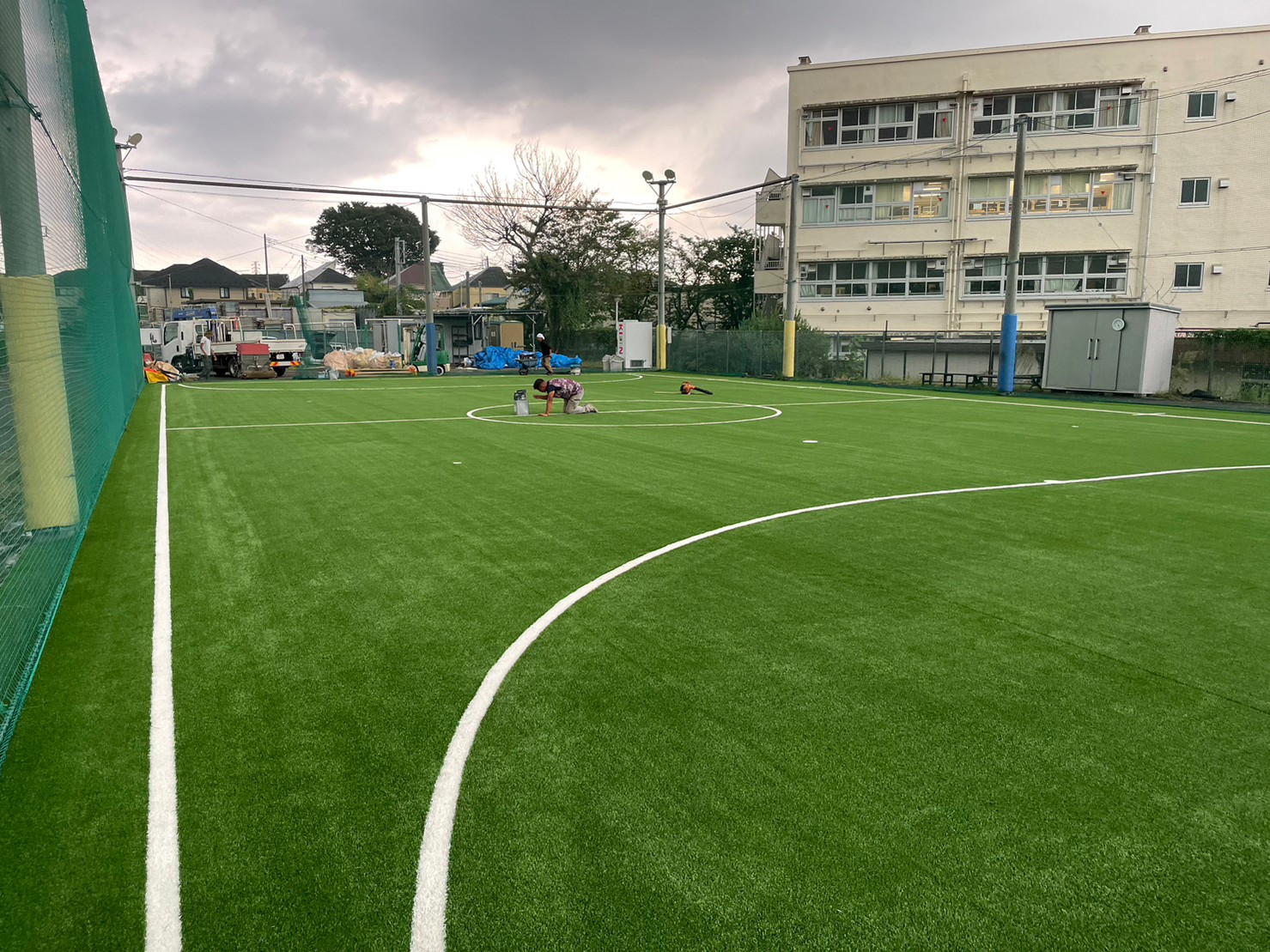 フットサルコート人工芝張替工事　神奈川県横浜市