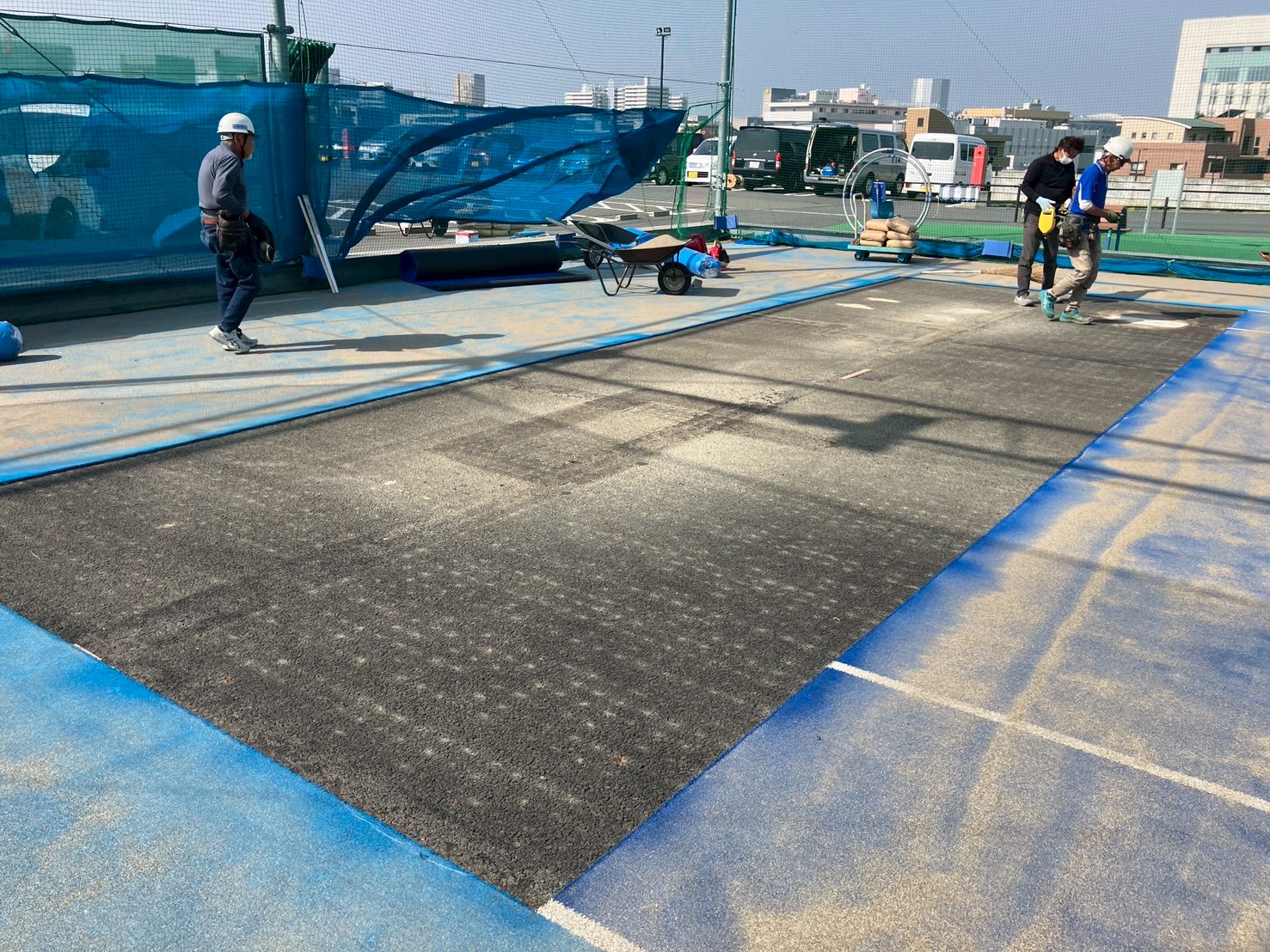 人工芝部分張り替え工事　K－powersテニスアカデミー